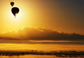 Hot air balloons at sunrise